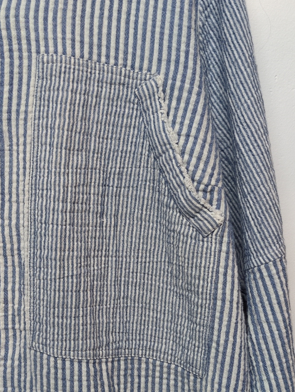 Coldwater Creek Blue White Stripe Button Up Shirt, Size 2X - Picture 4 of 8
